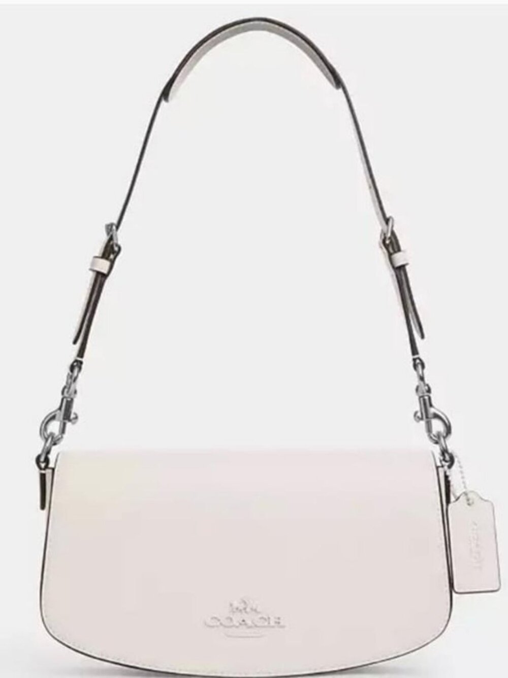 Coach Andrea Shoulder Bag Chalk Smooth Leather Like New